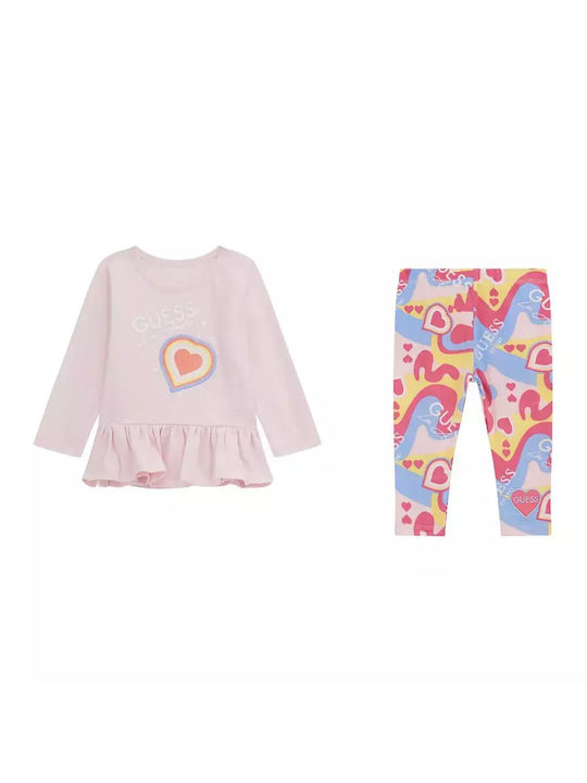 Guess Kinder Set mit Leggings Winter 2Stück Pink