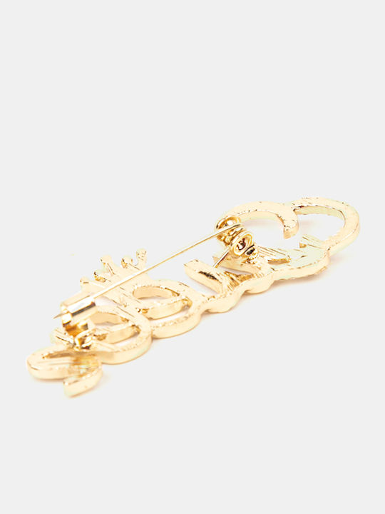 Καρφίτσα Queen Strass Χρυσό Χρυσό