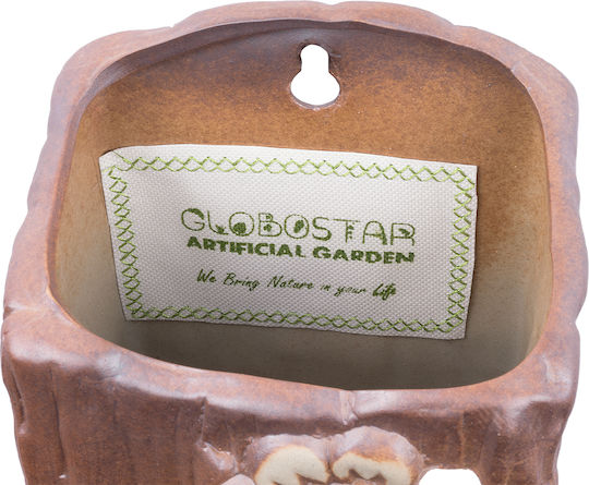 GloboStar Bilbao Γλάστρα Πήλινη Καφέ 13x13x17εκ.