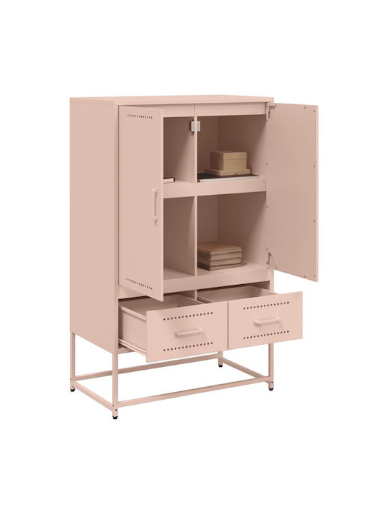 Two Door Wardrobe with 2 Drawers Pink 68x39x111.5cm