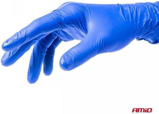 AMiO Arbeitshandschuhe Einweg Blau Nitril 100Stück