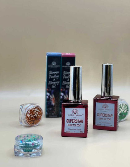 Global Fashion Top Coat / Base Coat για Απλά Βερνίκια 15ml