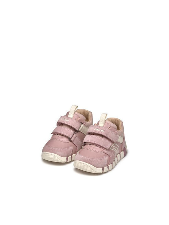 Geox Παιδικά Sneakers B Iupidoo Ανατομικά με Σκρατς Ροζ