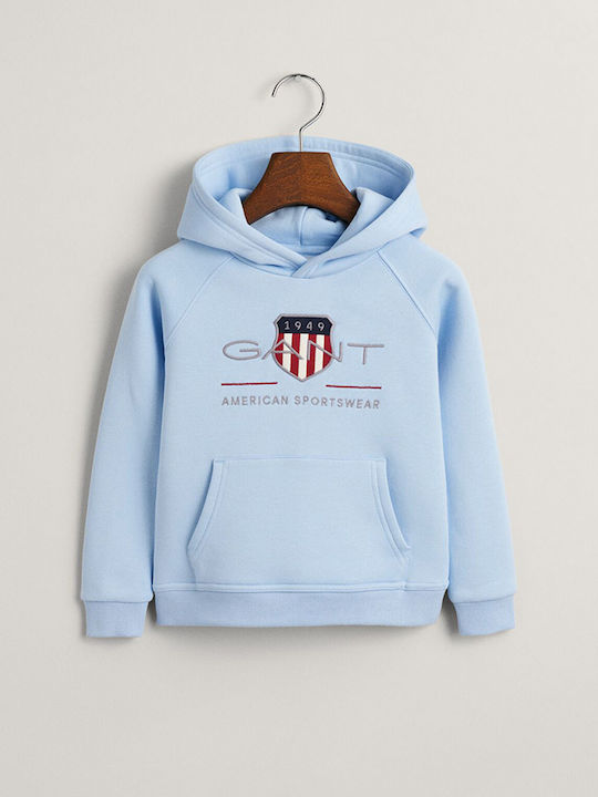 Gant Kinder Sweatshirt mit Kapuze und Taschen LightBlue Shield