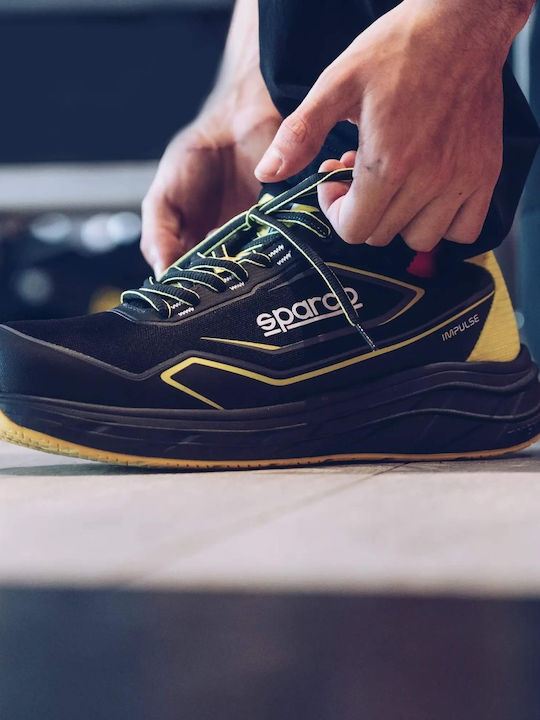 Sparco Safety Shoe Impulse Esd S1ps Sr Fo Hro Black Yellow Fluorescent 07545 42
