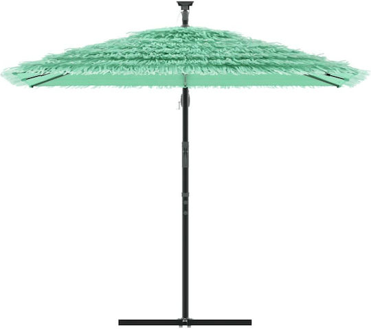 Hängender Quadratischer Holz-Garten- und Terrassen-Sonnenschirm Grün 2,46x2,46xHöhe 2,3 m