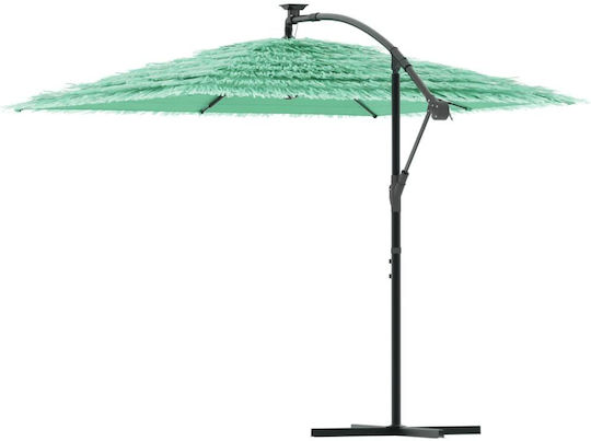 Hängender Quadratischer Holz-Garten- und Terrassen-Sonnenschirm Grün 2,46x2,46xHöhe 2,3 m