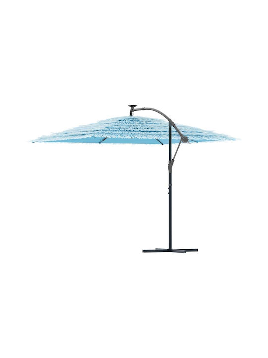 Quadratischer Metall-Garten- und Terrassen-Sonnenschirm Blau 2,9x2,9xHöhe 2,38 m