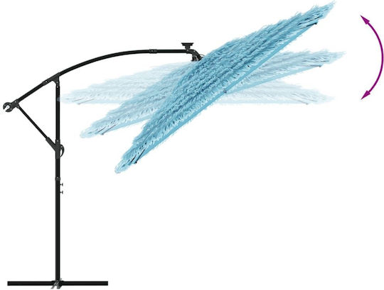 Umbrelă Suspendată Pătrată Metalică Albastră 2.69x2.69xÎnălțime2.35m