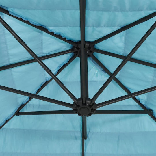 Umbrelă Suspendată Pătrată Metalică Albastră 2.69x2.69xÎnălțime2.35m
