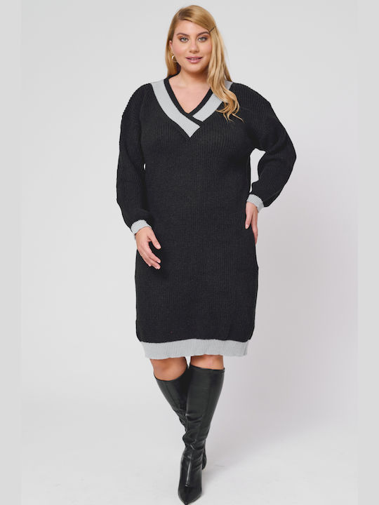 Midi Dress Knitted Black