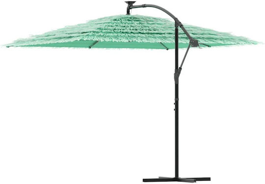 Quadratischer Metall-Garten- und Terrassen-Sonnenschirm Grün 2,9x2,9xHöhe 2,38 m