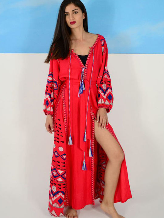 Folklore Maxi Red Dress