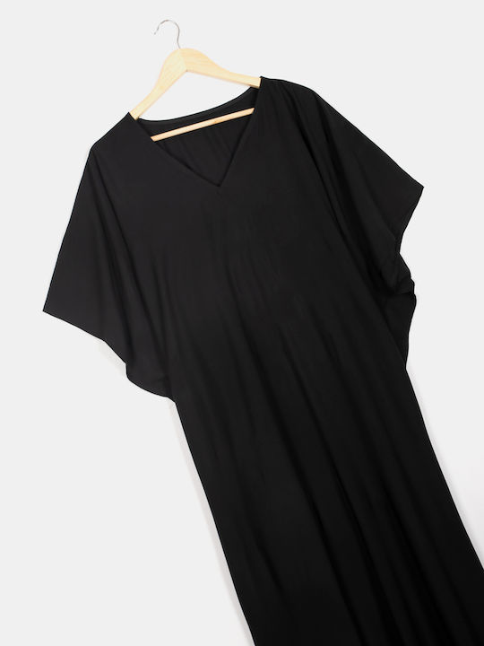 Women's V Neck Dress Black