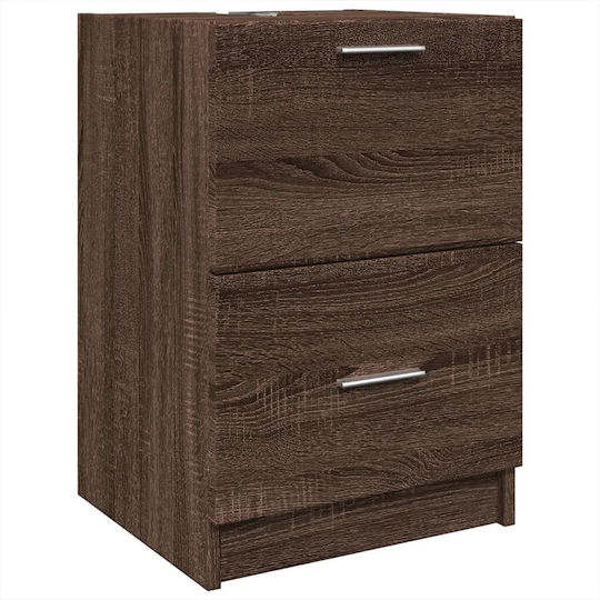vidaXL Waschtisch mit Waschbecken L40xB37xH59cm Coffee
