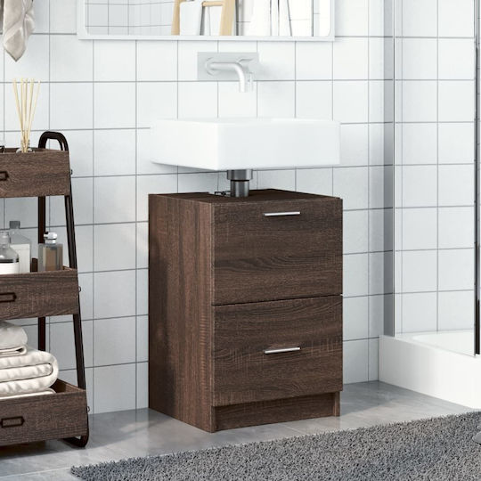 vidaXL Waschtisch mit Waschbecken L40xB37xH59cm Coffee