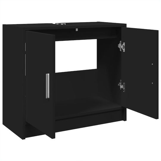 vidaXL Blat cu Lavoar L63xW29xH55cm Negru
