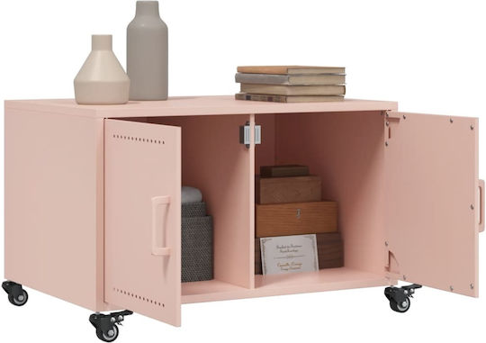vidaXL Rechteckiger Beistelltisch Aus Metall Rosa M68xL50xH43,5cm