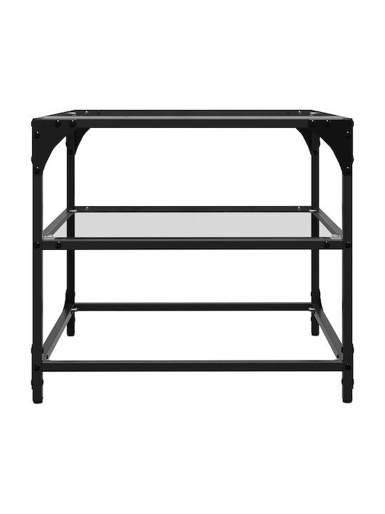 Square Glass Side Table Transparent 50x50x45 cm