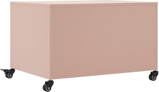 vidaXL Rechteckiger Beistelltisch Aus Metall Rosa M68xL50xH43,5cm