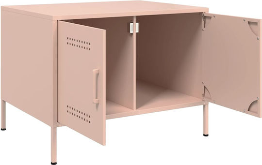 vidaXL Beistelltisch Rechteckig Metall Rosa M68xP50xH50.5cm