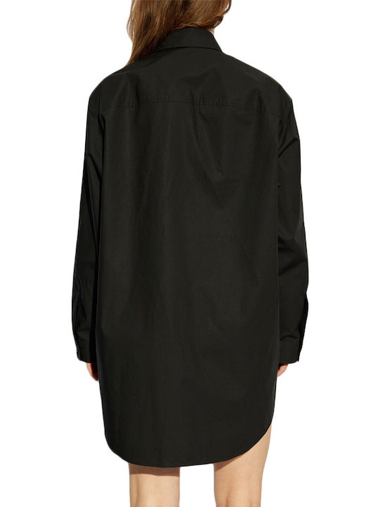 Mini Shirt Dress Dress Black
