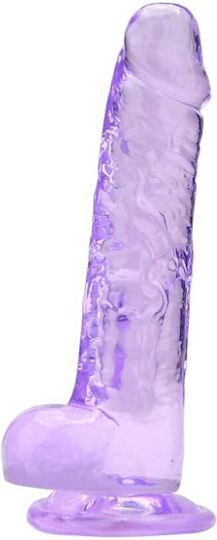 Loving Joy Ρεαλιστικό Dildo με Όρχεις Μωβ 18cm