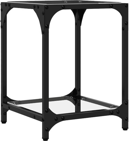 Square Glass Side Table Transparent M30xL30xH40cm