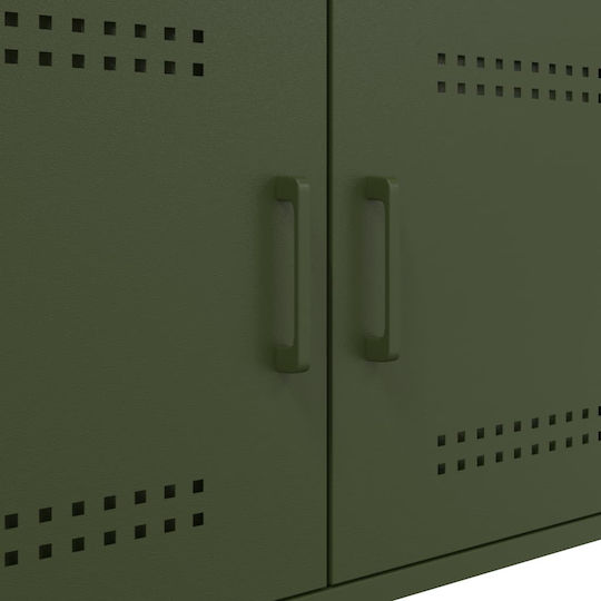 Masă Laterală Rectangulară Metalică Verde L68xL50xÎ50.5cm