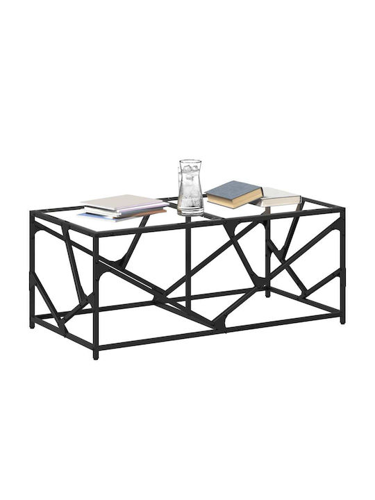 Rechteckiger Zentraler Glastisch Transparent M98,5xP50xH41cm