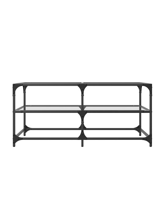 Rectangular Central Glass Transparent Coffee Table M98.5xW50xH45cm