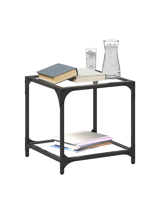 Square Glass Side Table Transparent M40xW40xH40cm
