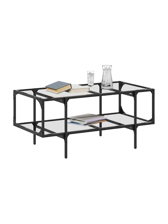 Rechteckiger Zentraler Kaffeetisch Glas Transparent M98.5xB50xH45cm