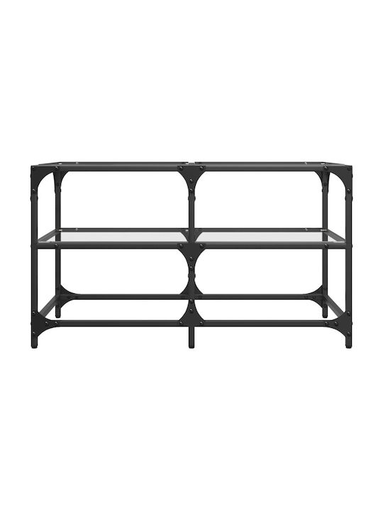Square Central Glass Coffee Table Transparent M78.5xW40xH45cm
