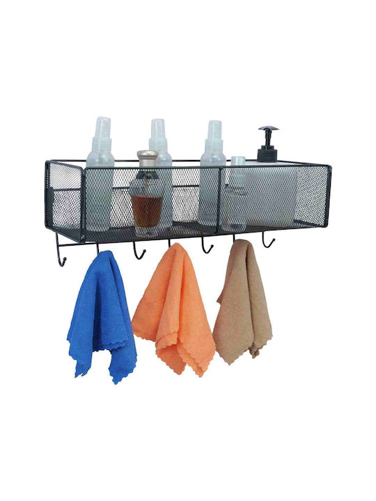 Uncle George Wall Mounted Bathroom Shelf Metallic 40x14x15cm Black