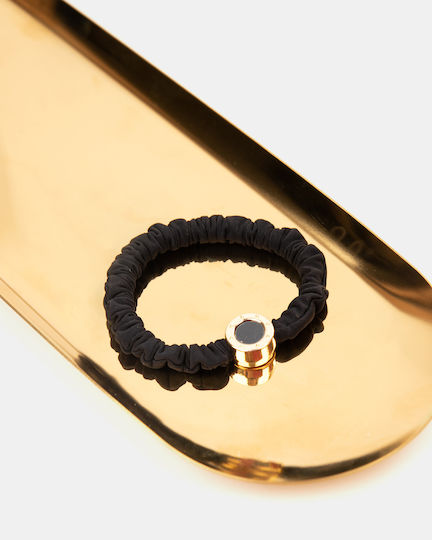 Hair Scrunchie Round Design Black Black