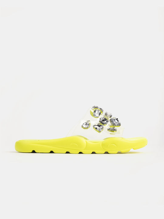 Women's Flat Sandals Transparency Yellow Yellow