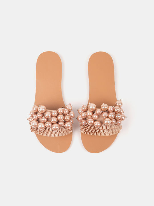 Decorative Pearl Flat Sandals