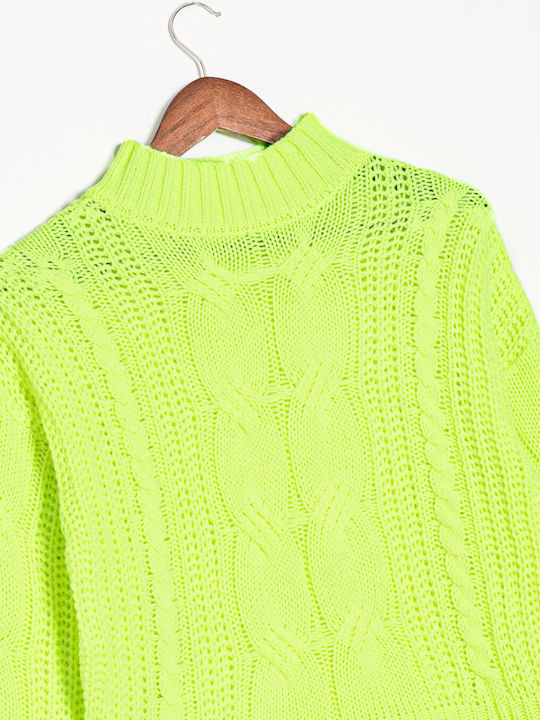 Women's Green Neon Knit Sweater