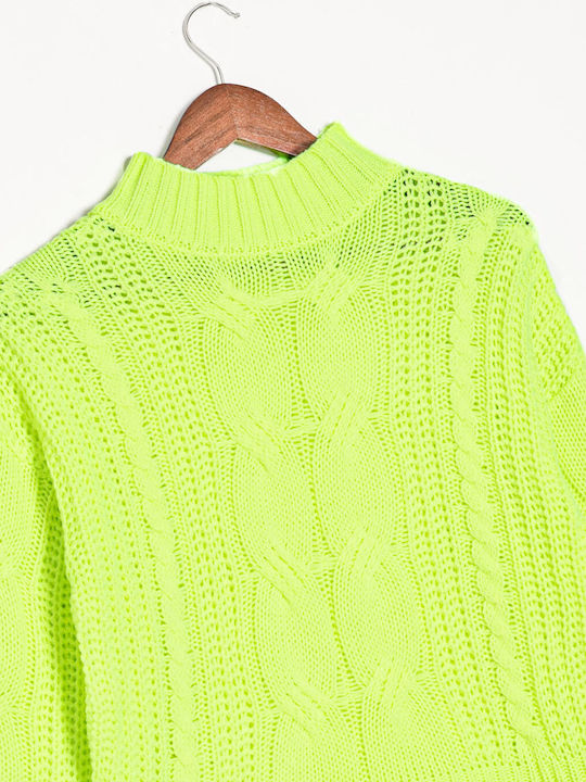 Damen Grüner Neon-Strickpullover