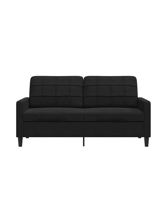 Διθέσιος Καναπές Βελούδινος Μαύρος 157x77x80εκ.