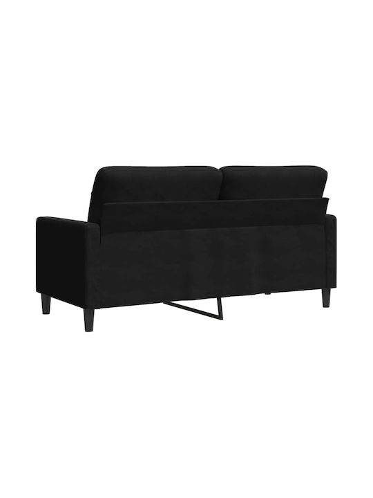 Διθέσιος Καναπές Βελούδινος Μαύρος 157x77x80εκ.