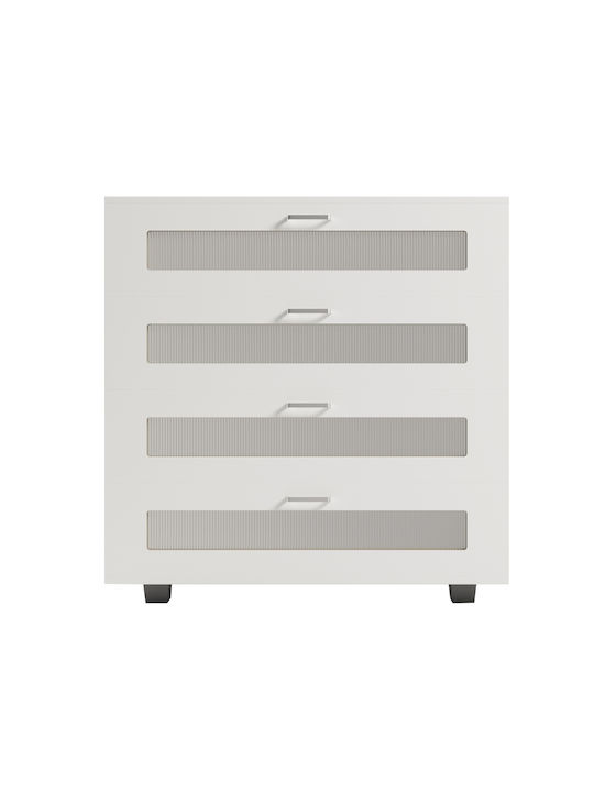 Wooden Chest of Drawers White 80x40x83cm