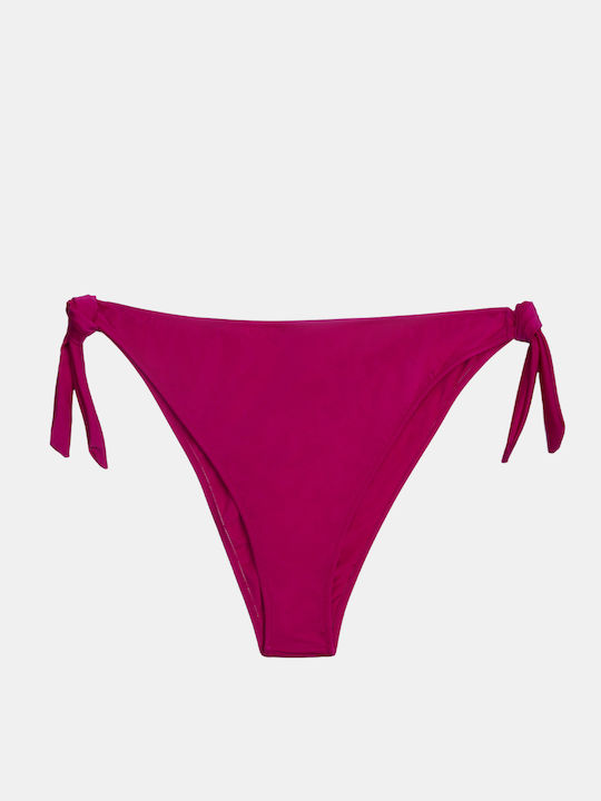 Tie-Side Bikinihosen in Übergröße Magenta