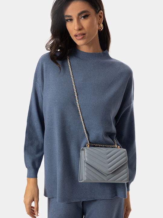 Quilted Blue Shoulder Bag