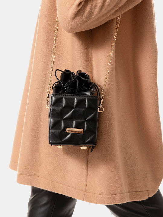 Cube Quilted Chain Bag Black Black