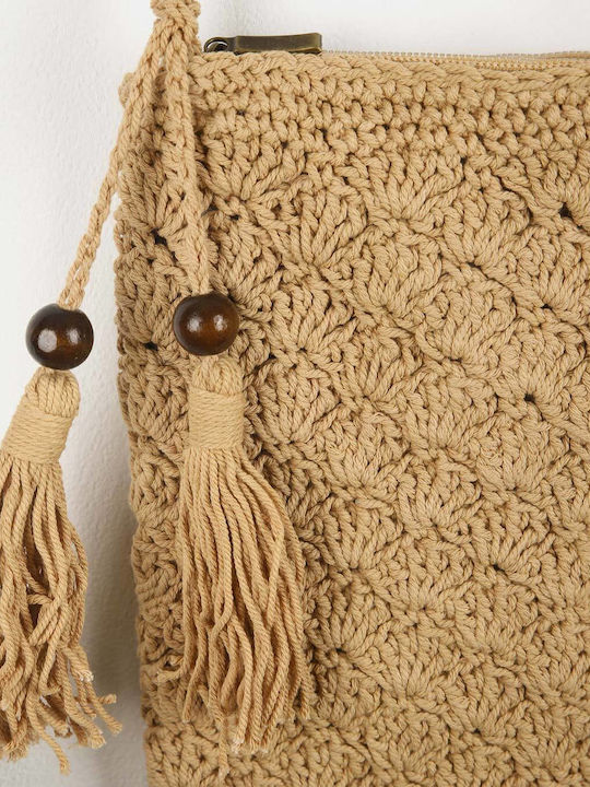 Handmade Knitted Crossbody Bag Beige