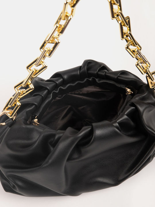 Black Black Cloud Bag with Gold Chain