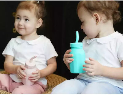 Melii Kinder Trinkflasche Silikon mit Strohhalm