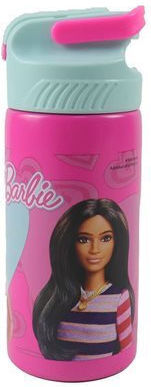 Gim Barbie Kids Water Bottle Barbie Stainless Steel with Straw Fuchsia 500ml